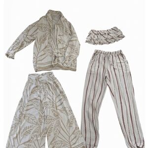 Vintage Size Small Boho Festival Ruffle + Tropical Coastal Set Resort Wear Y2K